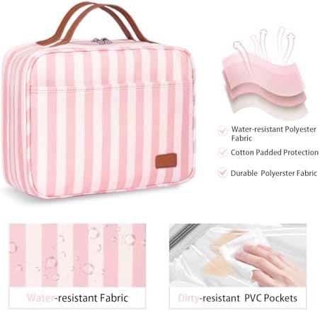 Bosidu Hanging Travel Toiletry Bag,Large Capacity Cosmetic Travel Toiletry Organizer for Women with 4 Compartments & 1 Sturdy Hook,Perfect for Travel/Daily Use/Christmas - Image 3