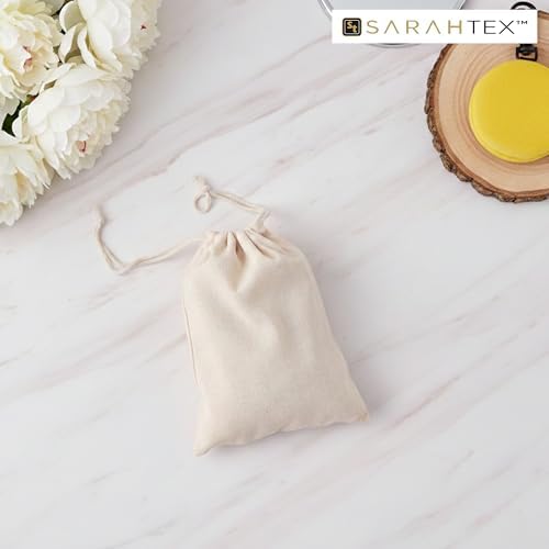 6" x 8" Premium 100% Cotton Drawstring Bags 12 Pack, 140 GSM Reusable Cotton Gift Bags for Soap, Candles, Jewelry, Herbs, Wedding Favors, Party Favors, Small Storage & Eco Friendly Packaging Bags - Image 3