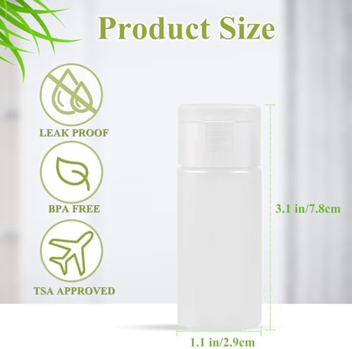DNSEN Travel Bottles for Toiletries TSA Approved 1oz Leakproof Squeezable Plastic Empty Travel Size Bottles Refillable Liquid Containers with Labels (6 Pack) - Image 4