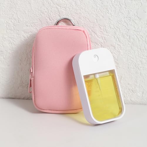uekeboag 2Pcs Small Soft Neoprene Pouch with Zipper(Black and Pale Pink) - Image 4
