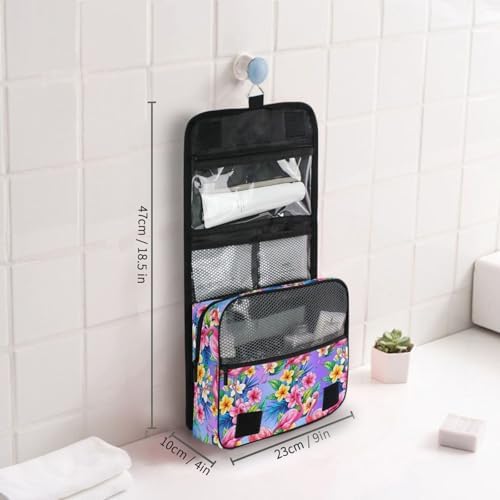 MNSRUU Hanging Toiletry Bag Pink Flamingo Tropical Bird Flower Makeup Bag Portable Travel bag for Toiletries Organizer Bags for Women Men, Travel-Essentials Bag - Image 6