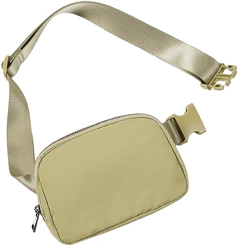 ODODOS Unisex Mini Belt Bag with Adjustable Strap Small Fanny Pack for Workout Running Traveling Hiking, Khaki Green by ODODOS