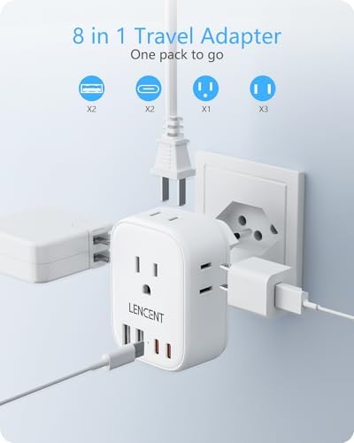 LENCENT Switzerland Travel Plug Adapter, Swiss Power Adaptor with 4 Outlets - Image 3
