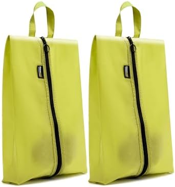 2 Pack Shoe Bags for Travel, Water-Resistant Organizers, Yellow by SOARSAIL