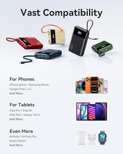 INIU Portable Charger, Smaller 45W Fast Charging Power Bank, 20000mAh Red - Image 3