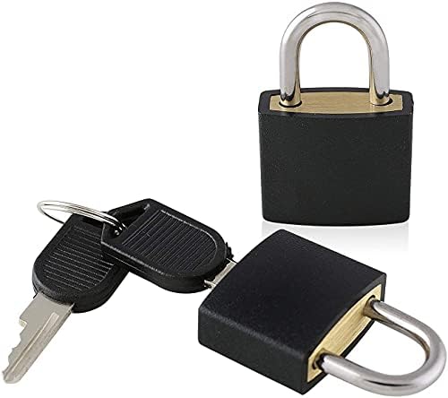 8 Pc Metal Padlock Solid Brass Luggage, Backpack, Diary, Jewelry Box, Crafts, School Teaching Lock with Key and Durable Cover (Small, NPRGG) - Image 2