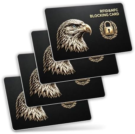 4 Pack RFID Blocking Card, One Card Protects Entire Wallet Purse, NFC Contactless Bank Debit Credit Card, Anti-Theft NFC Contactless Blocker, Theft for Men & Women-Black by Veloriahild