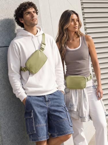 ODODOS Unisex Mini Belt Bag with Adjustable Strap Small Fanny Pack for Workout Running Traveling Hiking, Khaki Green - Image 2