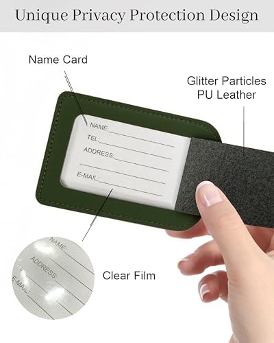Luggage Tags for Suitcases, PU Leather Travel Tags for Luggage - Image 3