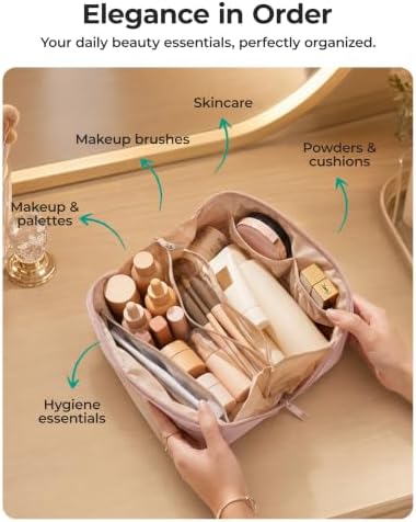 BAGSMART Easy-Access Makeup Bag, Water-Resistant Travel Toiletry Organizer - Image 5
