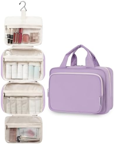 Narwey Travel Toiletry Bag for Women, Large Hanging Makeup Organizer Bag - Image 4
