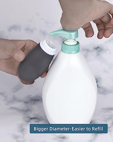 Silicone Travel Bottles for Toiletries TSA Approved Travel Size Containers Set 4 Pack Portable Leak Proof Refillable Cosmetic Squeeze Bottles Shampoo Hair Conditioner Body Lotion Bath Shower Gel - Image 5