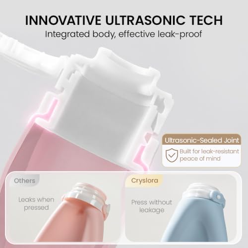 Silicone Travel Bottle Sets for Toiletries, TSA Approved Size (Yellow, Pink, Blue) - Image 3