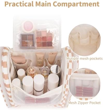 Narwey Large Hanging Travel Toiletry Bag for Women, Makeup Cosmetic Bag - Image 3