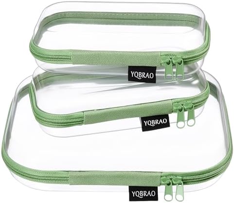 YQBRAO Clear Hard Shell Organizer Cases, 3-Pack, Green by Unknown