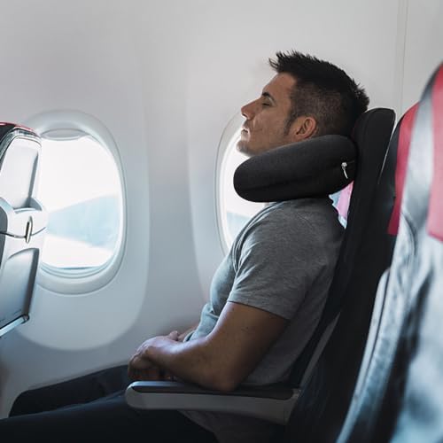 Travel Neck Pillow, Memory Foam Airplane Pillow, Black - Image 7