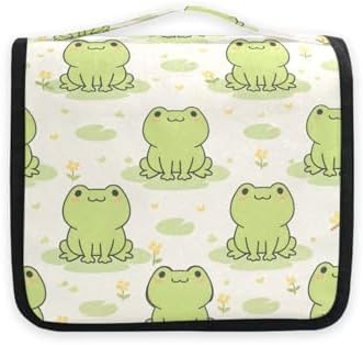 MNSRUU Hanging Toiletry Bag Cute Frog Makeup Travel bag for Toiletries Portable Toiletry Organizer Bags Clear Toiletry Cosmetic Kit - Image 2