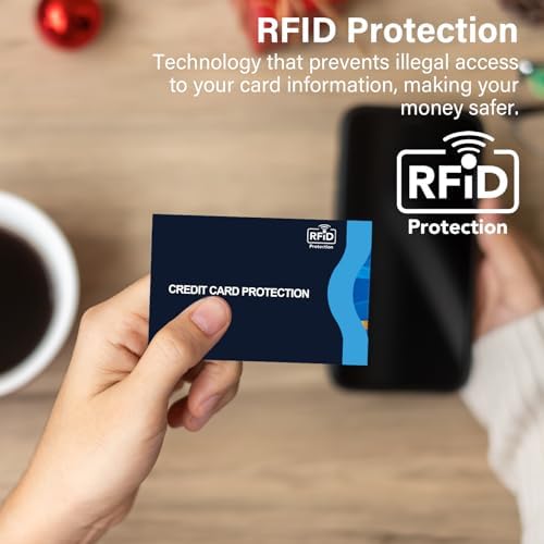 RFID Blocking Sleeves (10 RFID Blocking Sleeves, 10 Unique Designs) Identity Theft Protection Travel Case Set - Image 2
