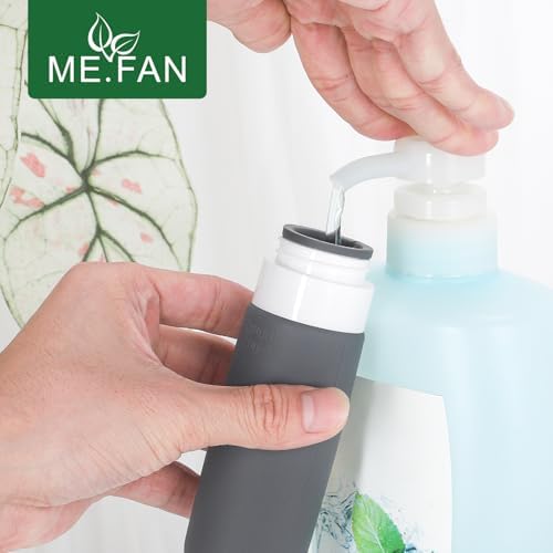 ME.FAN Travel Bottles for Toiletries,3oz Silicone Travel Size Containers, TSA Approved Squeezable Portable Split Bottle, Travel Accessories for Conditioner Shampoo Lotion - 4 Pack Bright - Image 3