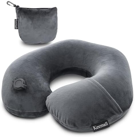 Keemall Inflatable Travel Neck Pillow, Cervical Support for Airplane & Car by Keemall