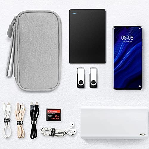 Skycase Electronic Organizer Travel Case - Waterproof Travel Cord Pouches for Organization, Cable Organizer, All-in-One Double Layers Storage Bag for Accessories, Charger, Cable, Grey- Medium - Image 6