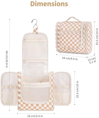 Narwey Large Hanging Travel Toiletry Bag for Women, Makeup Cosmetic Bag - Image 5