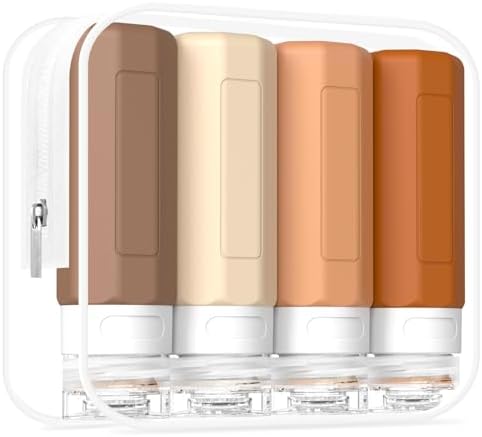 Redfly Travel Bottles for Toiletries 3oz, Silicone Travel Size Containers by Redfly