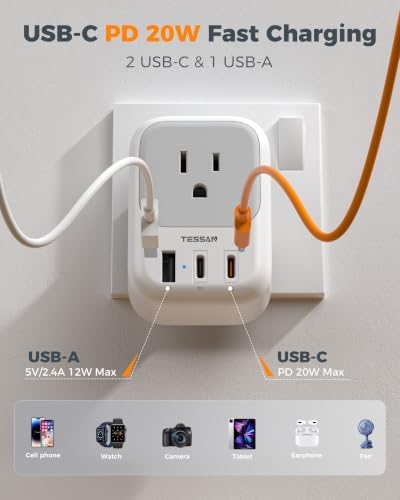 TESSAN UK Adapters for Travel 3 Pack, Type G Plug Adapter - Image 3