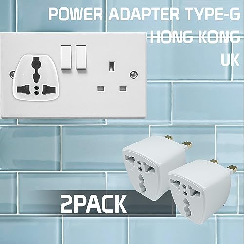 Cellet Universal Travel Adapter: Seamless Plug Conversion for International Travelers AC Wall Power Adapter to Convert China, UK, AU, EU & Other Plugs to US Plug (2PACK) (Type-G (UK HK)) - Image 2