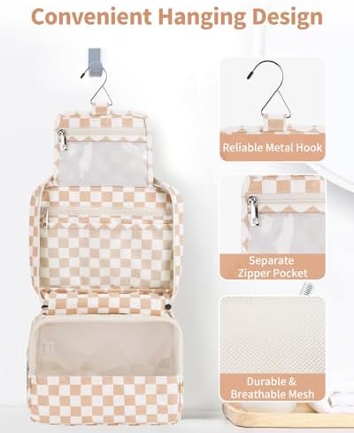 Narwey Hanging Travel Toiletry Bag for Women, Travel Makeup Organizer Bag - Image 2