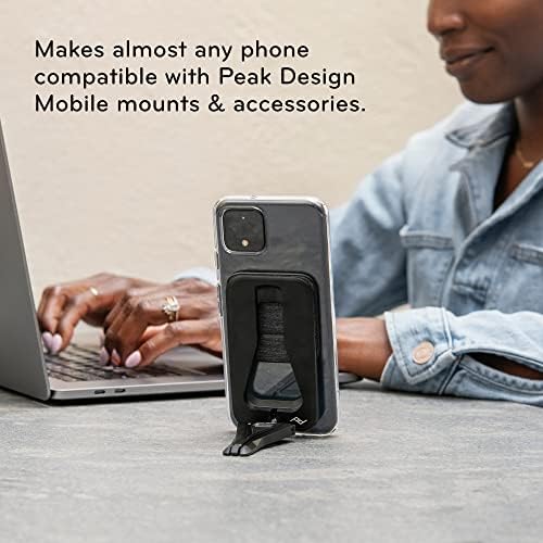Peak Design Mobile Universal Adapter, Charcoal, SlimLink Technology, Adhesive Mount for 3rd Party Phone Cases, MagSafe Compatible, Weatherproof Nylon Canvas, Works Mobile Accessories - Image 4