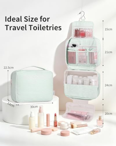Narwey Hanging Travel Toiletry Bag for Women, Large Makeup Cosmetic Bag - Image 4
