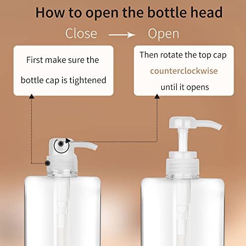 Pump Bottle Dispenser 22oz/650ml Jansburg 2Pack Refillable Square Plastic Lotion Dispenser Empty Lotion Pump Bottle for Essential Oil Lotion, Shampoo, Bathroom Travel Clear - Image 4