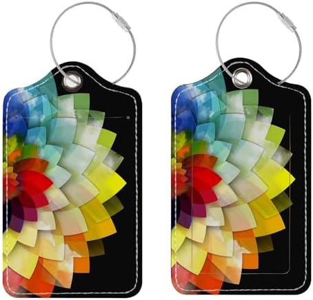 Chelmon 2 Pack Cute PU Leather Luggage Tags for Suitcases,Travel Essentials by Chelmon