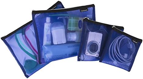 Travelon Set of 4 Mesh Pouches, Blue, 9.5 x 12.75 x 0.5 by Travelon