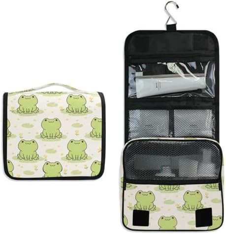 MNSRUU Hanging Toiletry Bag Cute Frog Makeup Travel bag for Toiletries Portable Toiletry Organizer Bags Clear Toiletry Cosmetic Kit - Image 7