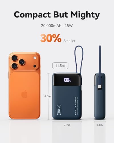 INIU Portable Charger, Smaller 45W Fast Charging Power Bank, 20000mAh Blue - Image 3