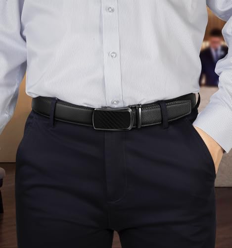 BULLIANT Men's Ratchet Leather Belt Trimmable 2Pack 1 3/8"-Gift Boxed - Image 5