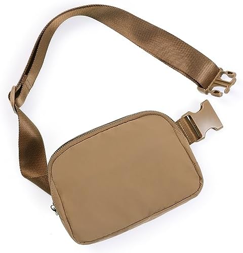 ODODOS Unisex Mini Belt Bag with Adjustable Strap Small Fanny Pack for Workout Running Traveling Hiking, Caramel by ODODOS