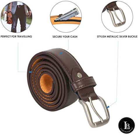 LB LEATHERBOSS Men's Brown Leather Money Belt Sizes 32 Through 56 - Image 2