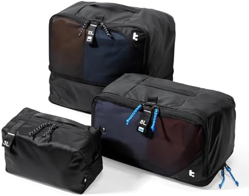 tomtoc 3 Set Packing Cubes for Travel, Compression Expandable Organizers by tomtoc