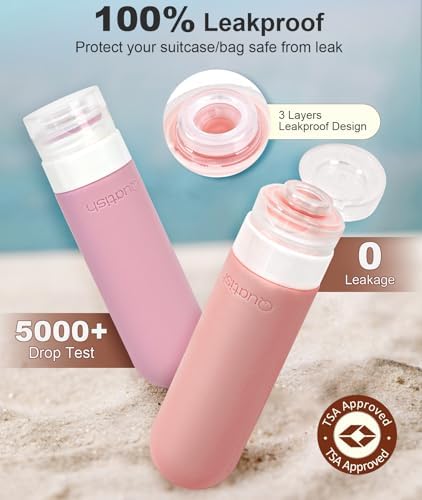 20 Pack Travel Bottles for Toiletries, Original Patented, TSA Approved Travel Size Containers, Leak Proof Silicone Shampoo and Conditioner Bottles Women & Men, Airplane Cruise Essentials, Black - Image 3