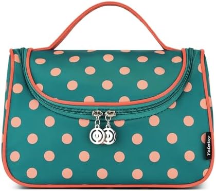 Yeiotsy Travel Cosmetic Bag for Women – Polka Dot Makeup Bag Organizer & Hanging Toiletry Bag - Image 5