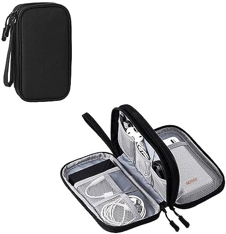 Electronic Organizer Travel Cable Accessories BagPouch Portable Waterproof Storage Bag Electronic Organizer Case for Cable, Mouse,USB Cable,Power Bank,Cord, Charger, Phone, Earphone by FANBODTA