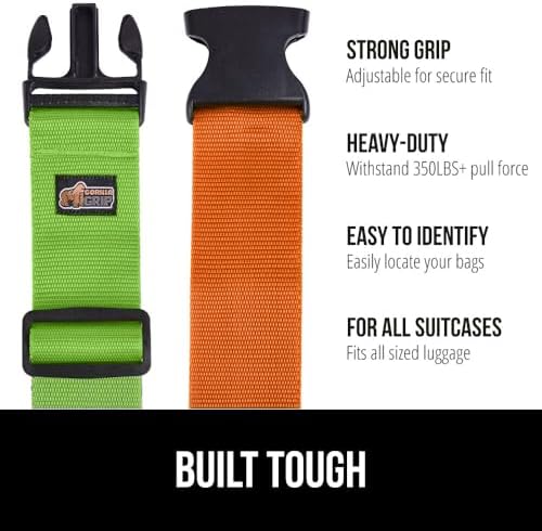 GORILLA GRIP Heavy Duty Luggage Straps for Suitcase, 8 Pack, Multicolor - Image 2
