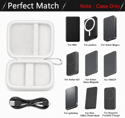 ANKHOH Power Bank Case for Clutch Pro for INIU for Anker Nano, White - Image 2