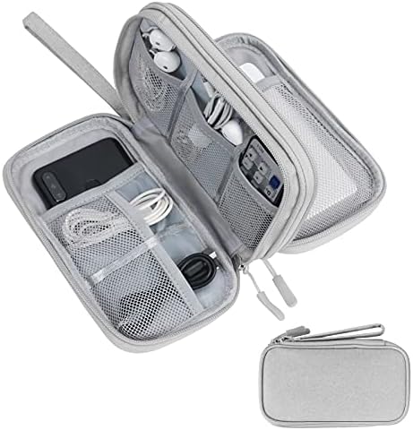 Skycase Electronic Organizer Travel Case - Waterproof Travel Cord Pouches for Organization, Cable Organizer, All-in-One Double Layers Storage Bag for Accessories, Charger, Cable, Grey- Medium by Skycase