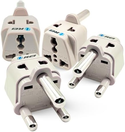 OREI USA to South Africa, Botswana, Namibia & More (Type M) Travel Adapter Plug - 2 in 1 - CE Certified - RoHS Compliant - 4 Pack - White Color (DB-10L-4PK) by OREI
