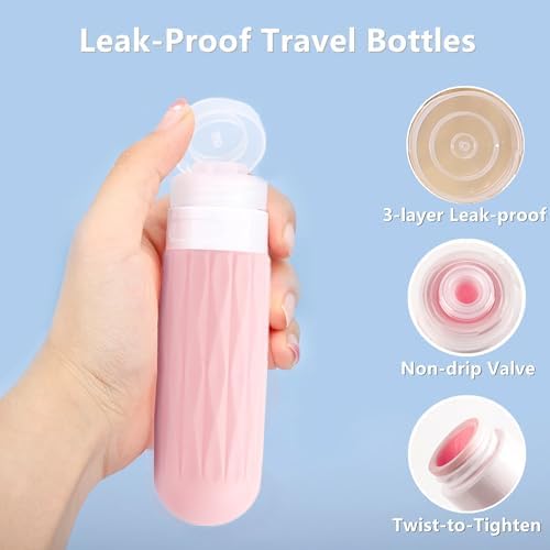 IYYI Travel Bottles for Toiletries, TSA Approved Travel Size Containers, Silicone Toiletries Bottles, Leakproof, Refillable Containers Kits for Shampoo and Conditioner (Bright, 90, Milliliters) - Image 5