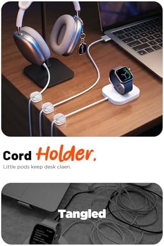 Cable Clips,8 Pack Cord Holder Cord Organizer [1s Lock & Strongest Adhesive] Spring Cord Clips Phone Charger Wire Desk Cable Management Nightstand Home Office School Decor Women Desk,Transparent Clear - Image 2